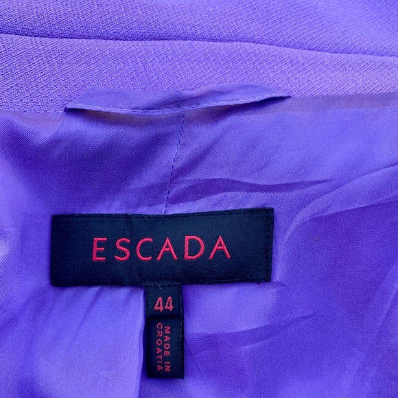 Designer Escada Virgin Wool Lavender Light Jacket  Blazer Office Outfit - Picture 11 of 12